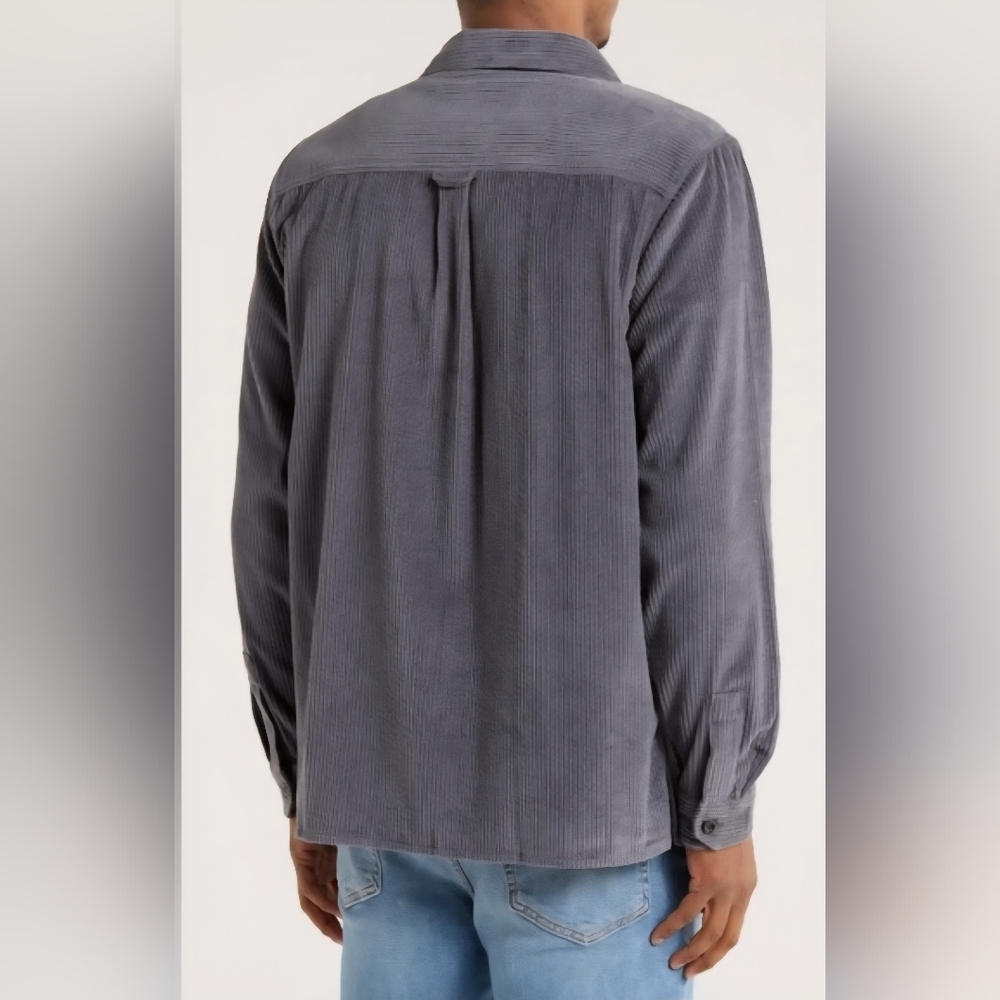Quicksilver Bubble Cotton Corduroy Shirt Jacket, Iron Gate, Sz XL - Picture 2 of 10